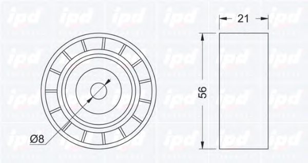 IPD 15-0237 Deflection/Guide Pulley, v-ribbed belt